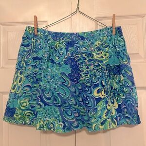 Lilly Pulitzer Amber skirt- Sea Blue Lilly’s Lagoon- elastic waist skirt size XL